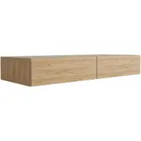 3Xeliving Comò sospeso con due cassetti, frontale liscio, in legno di frassino verniciato, dimensioni 100 x 39,6 x 16 cm