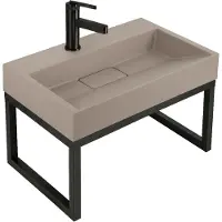 REA Lavabo in Conglomerato Goya Taupe 60cm + Supporto