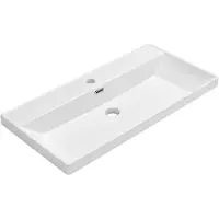 CERANO Lavabo in Vetroceramica, modello Viano, da incasso, bianco lucido, dimensioni 100,9 x 46,2 cm