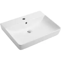 CERANO Lavabo in Vetroceramica, modello Tera, da montare a parete, colore bianco lucido, dimensioni 60x35 cm