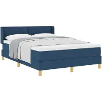 vidaXL Letto a molle con materasso e testiera blu 140 x 190 cm in tessuto