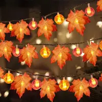 Rosikey Luci della ghirlanda di Halloween con la foglia d'acero della zucca Bianco caldo LED luci fatate a batteria per la decorazione di Halloween Ringraziamento Casa Party, 3m 20LEDs