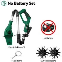 StarTech.com Fresatrice elettrica per terreno - Coltivatore a batteria da giardino, 21V - Larghezza di lavoro: 200 mm - Profondità di lavoro: 150 mm - Compatibile con batteria da 21V - Senza batteria