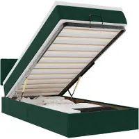 vidaXL Ottomana con materasso verde scuro 80x200 cm in velluto