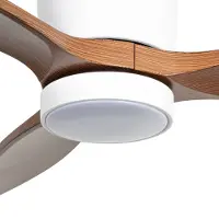 LUCANDE Ventilatore da soffitto LED Faipari, legno scuro, DC, 132 cm