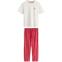 Next Pigiama lungo 'Happy Holidays' giallo / verde / rosso / bianco