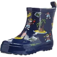 Playshoes Stivale di gomma blu scuro / marrone / giallo / rosso