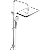 Dylin GmbH JOHO 304 Colonna Doccia senza Miscelatore in Acciaio Inox 304 Cromato Set Doccia a Pioggia con Soffione e Doccetta a Mano 35×25cm