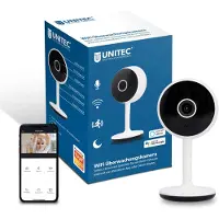 Unitec : Telecamera di sicurezza Wi-Fi intelligente, videocamera FULL HD, con rilevamento del movimento e dell'audio