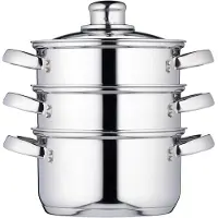 Kitchencraft Vaporiera A Tre Ripiani Acciaio Inossidabile