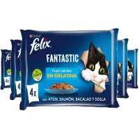 Purina Felix Fantastic Seafood Feast 4x85g Snack Per Gatti 12 Unità