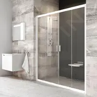 Ravak Blix - Porta doccia a quattro elementi BLDP4-140, 1370-1410 mm, bianco/vetro chiaro 0YVM0100Z1