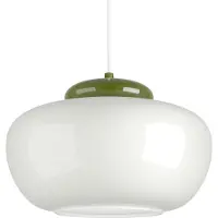 Eglo Lampada a sospensione Berardelli, bianco/verde, Ø 30 cm, vetro, E27