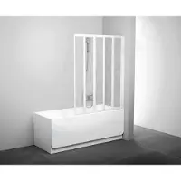 Ravak Supernova - Schermo da bagno pieghevole a cinque elementi, 1135x1330 mm, bianco/pioggia 794E010041