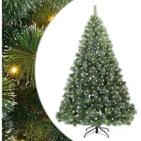 vidaXL Albero di Natale artificiale con 300 LED verde 240 cm PE e PVC