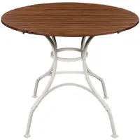 Casa Padrino tavolo da giardino liberty color marrone / crema Ø 100 x h. 78 cm - Tavolo rotondo da giardino e patio - Mobili da giardino e patio liberty