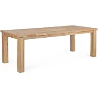 Casa Padrino Tavolo da giardino colori naturali 240 x 100 x h. 77 cm - Tavolo da giardino rettangolare in teak riciclato - Mobili da giardino in teak - Mobili da giardino