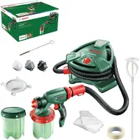 Bosch Sistema a spruzzo per vernici PFS 5000 E (1200 W, 2 contenitori per vernici da 1000 ml, ugelli per vernici murali, vernici lucide, smalti, in cartone) - Edizione Amazon