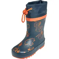Playshoes Stivale di gomma 'Bär' marino / arancione