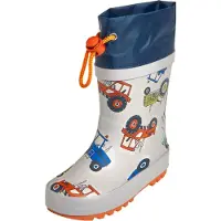 Playshoes Stivale di gomma marino / blu chiaro / grigio chiaro / arancione scuro