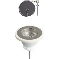 Wirquin Valvola di scarico per lavello con griglia in acciaio inox ø60 mm con tappo -