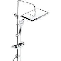 Dylin GmbH Sistema doccia in acciaio inossidabile JOHO con soffione a pioggia, dimensioni 35x25 cm, finitura cromata, senza miscelatore