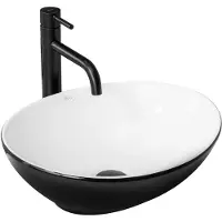 REA Lavabo da Appoggio Sofia White Black