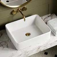 StarTech.com Lavabo – Lavabo da appoggio modello DV-1V031 – Vetroceramica – Rettangolare – Capacità: 9 litri – Senza foro per rubinetteria – Superficie smaltata – Dimensioni: 47,5 x 37,5 x 13,5 cm