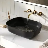 StarTech.com Lavabo da appoggio - Lavabo - Forma ovale - Vetroceramica - 9 litri - Senza foro per rubinetto - 50 x 40 x 14,5 cm - Nero