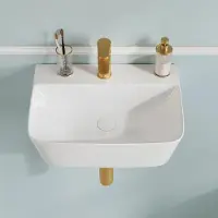 StarTech.com Lavabo da parete - DV-EU1WS0433 - 41 x 31 x 12 cm - Vetroceramica - Rettangolare - Un foro per il rubinetto - 9 litri - Bordo sottile