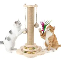 StarTech.com Albero per gatti - Tiragraffi in sisal - 46 cm - A un livello - Con palline giocattolo - Ideale per gatti domestici e cuccioli
