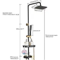 StarTech.com Sistema doccia per bagno - 3 funzioni - Doccia a pioggia e soffione manuale - Miscelatore monocomando da parete - Porta sapone - Acciaio inossidabile lucido - Nero/Oro