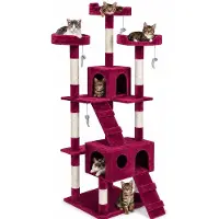 Dripio Albero per gatti, in sisal, altezza 170 cm, colore bordeaux