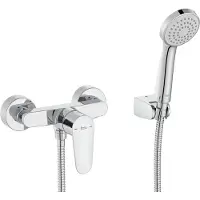 Roca Miscelatore per doccia Victoria Plus A5A204FC00, con doccetta manuale, flessibile da 1,50 m e raccordo