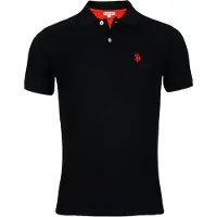 U.S. POLO ASSN. Maglietta rosso sangue / nero