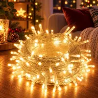 Rosikey 30M 300LEDs 8 modalità di luci fatate potenza, timer, funzione di memoria, LED Natale luci fatate festa decorazione luce albero di Natale illuminazione giardino, bianco caldo