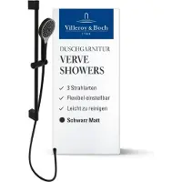 Villeroy & Boch V&B set doccia Verve Docce a 3 getti, a parete, nero opaco