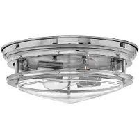 HINKLEY Elstead Hadrian, lampada da soffitto E27 a 2 luci, cromata trasparente, IP44