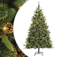 Syfax Albero di Natale artificiale pieghevole con coni Verde 210 cm