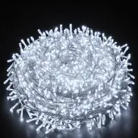 Lapamax 50 metri, 400 LED, 8 modalità di illuminazione, catena luminosa LED, decorazioni natalizie per interni, adatta per Natale, Halloween, feste, giardino, colore bianco
