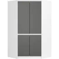 Akord Armadio Angolare 4 Ante Bianco/Grigio 100X50X180 Cm