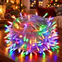 Rosikey 50M 400LEDs 8 modalità di luci fiabesche potenza, timer, funzione di memoria, LED Natale luci fiabesche festa decorazione luce albero di Natale giardino illuminazione, colorato
