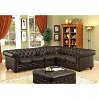 AEA Chesterfield Ecksofa Sofa Couch Ledersofa Polster Eck Couch Garnitur Design #336