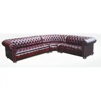 AEA Ecksofa Kirsche Ledersofa Polster Eck Couch Garnitur Sitz Design Chesterfield