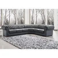 AEA Chesterfield Ecksofa Sofa Couch Ledersofa Polster Eck Couch Garnitur Design #334