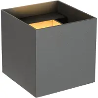 Lucide Applique XIO, grigia, 10 x 10 cm, metallo, luce verso l'alto/verso il basso,