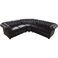 AEA Hochwertige Leder Sofa Chesterfield Couch Polster Eck Garnitur Sitz Ecke