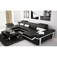 AEA Ledersofa Sofa Couch Wohnlandschaft Ecksofa Garnitur Design Modern Sofa K5007C