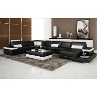 AEA Wohnlandschaft Couch Polster Eck Garnitur Designer Ledersofa Big Sofa mit USB