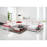 AEA Ledersofa Couch Wohnlandschaft Ecksofa Eck Garnitur Design Modern Sofa G8020